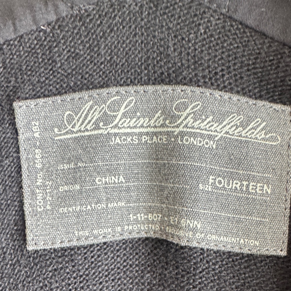 AllSaints Spitalfields Dress Black Sleeveless Women’s Size 14 Authentic Original - Picture 2 of 11